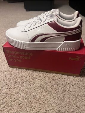 Puma White Sneakers with University of  Oklahoma Accents